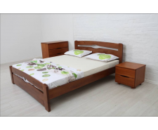 Ліжко дерев'яне односпальне/ полуторне / двоспальне Кароліна (Бук) з узніжжям